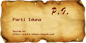 Parti Iduna névjegykártya